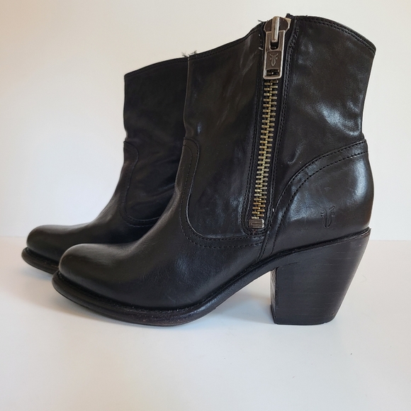 Frye Leslie Western Moto Leather Booties - Picture 7 of 9
